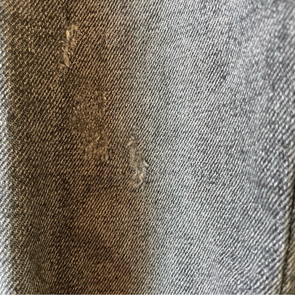 Zara Mid Rise Skinny Jeans Distressed Stretch Womens 2 Faded Black Raw Hem - Picture 5 of 13